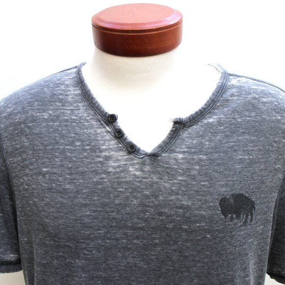 Buffalo David Bitton Burnout Gray T Shirt Men's Size XL - Picture 6 of 9